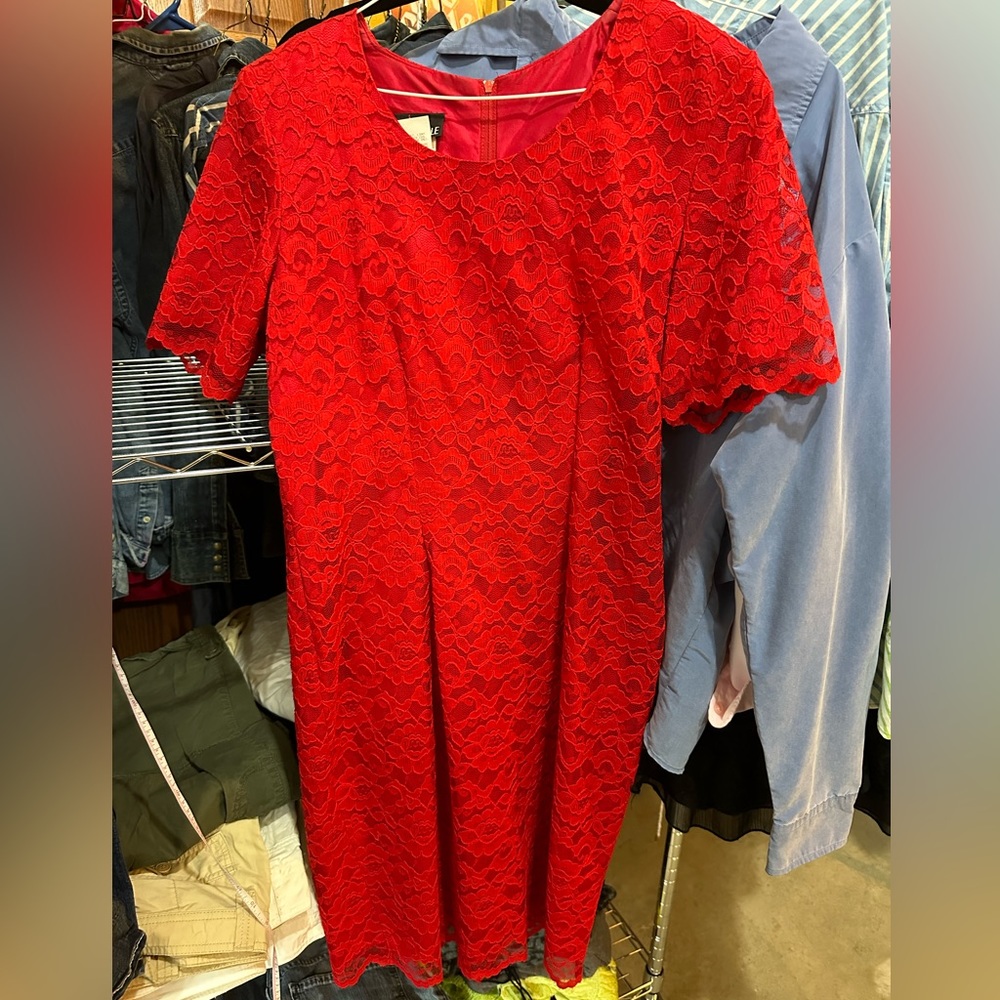 Vintage Red Lace Dress Size 8